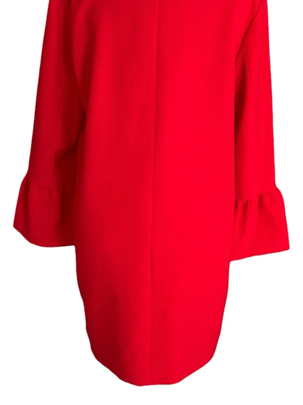 NEW Patty Kim Kelly Red Ruffle Sleeve Open Front Jacket Coat - l